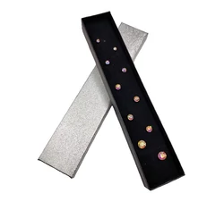 5 pár ékszerdobozos Swarovski kristályos fülbevaló kollekció - színjátszófehér