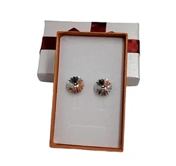 Csillogó kör- Swarovski kristályos fülbevaló-fehér