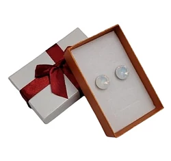 Csillogó kör- Swarovski kristályos fülbevaló-opál
