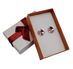 Csillogó kör- Swarovski kristályos fülbevaló-rózsaszín
