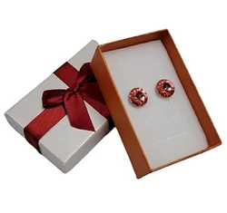 Csillogó kör- Swarovski kristályos fülbevaló-piros
