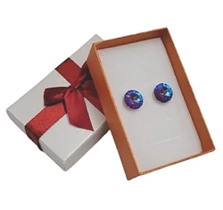 Csillogó kör- Swarovski kristályos fülbevaló-kék