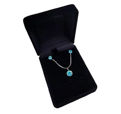 Spot- Swarovski kristályos nemesacél ékszerszett - kék