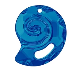 Sea Snail Pendant- Swarovski medál- Bermuda Blue