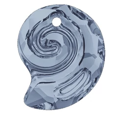 Sea Snail Pendant- Swarovski medál- Blue Shade