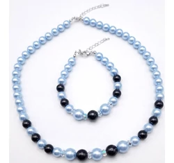 Swarovski gyöngy ékszerszett - Blue-Black Pearl