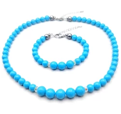 Swarovski gyöngy ékszerszett - Turquoise Pearl - világoskék