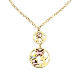Boccadamo Jewels - Swarovski kristályos bronz nyakék - Arany pillangók - rózsaszín