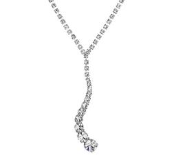WEDDING - Kézzel készített Swarovski kristályos nyaklánc - CRYSTAL - fehér