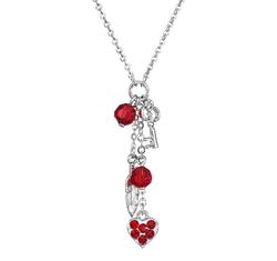 Key - Kézzel készített Swarovski kristályos nyaklánc - Light siam - piros