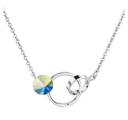 Two rings - Kézzel készített Swarovski kristályos nyaklánc - AB Crystal - Színjátszó fehér