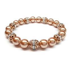 Swarovski gyöngy karkötő - Rose Gold - Rose Gold Rondelle Ball