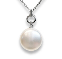 One pearl - Swarovski gyöngyös ezüst nyaklánc - Coin Pearl fehér
