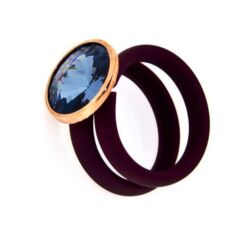 Denim Blue - szilikon -ezüst gyűrű