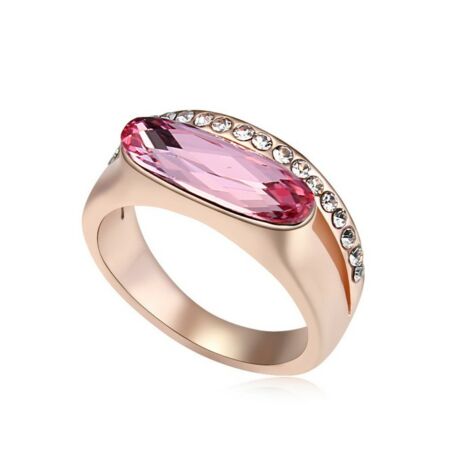 Laura  - Swarovski kristályos gyűrű - rózsaszín