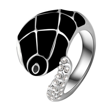 Snake - Swarovski kristályos divatgyűrű - fekete
