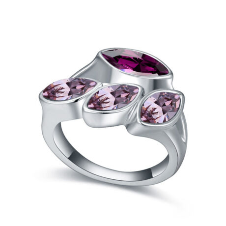 Izolda-bordó-Swarovski kristályos - Gyűrű