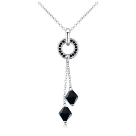 Crystal and ring  -fekete- Swarovski kristályos nyaklánc