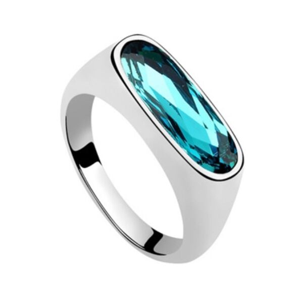 Kövem- kék- Swarovski kristályos - Gyűrű