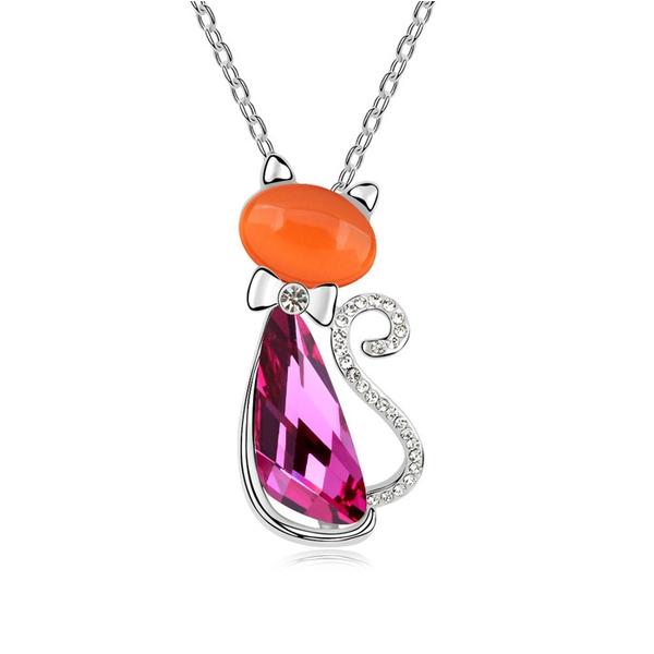 Cicalány - narancsopál-lila- Swarovski kristályos nyaklánc