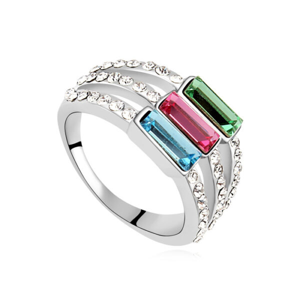 El passo- Swarovski kristályos gyűrű-színes