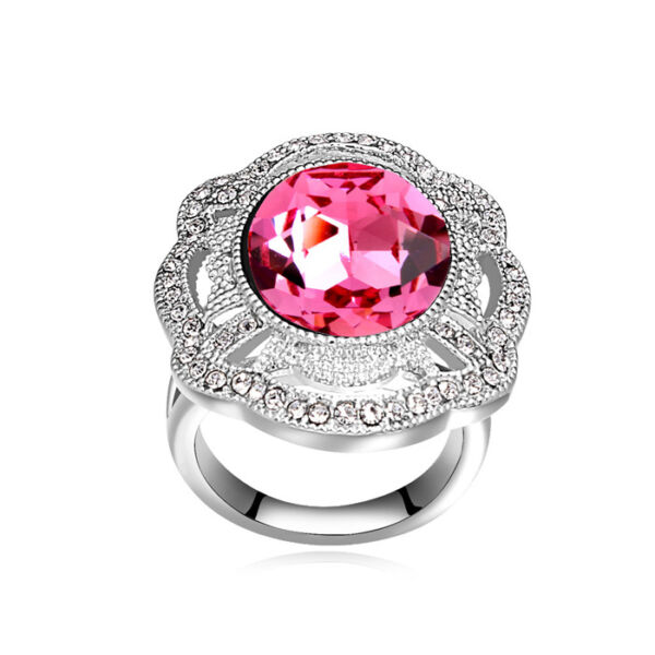 Nemeszisz- rózsaszín- Swarovski kristályos - Gyűrű