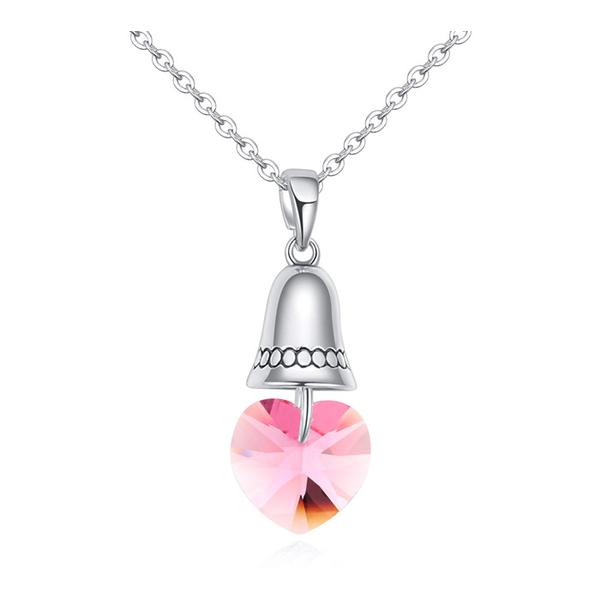 The bell of the love- rózsaszín-  Swarovski kristályos nyaklánc