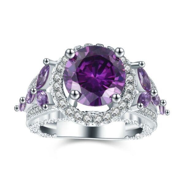 Odetta - cirkóniaköves divatgyűrű - lila