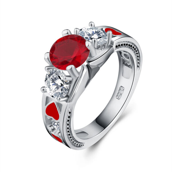 Szerelem pirosban -  cirkóniaköves divatgyűrű
