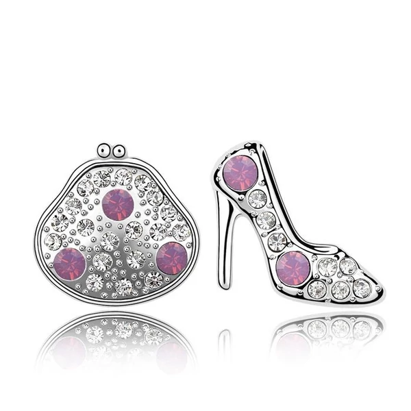 Táska és cipő - Swarovski kristályos fülbevaló - rózsaszín