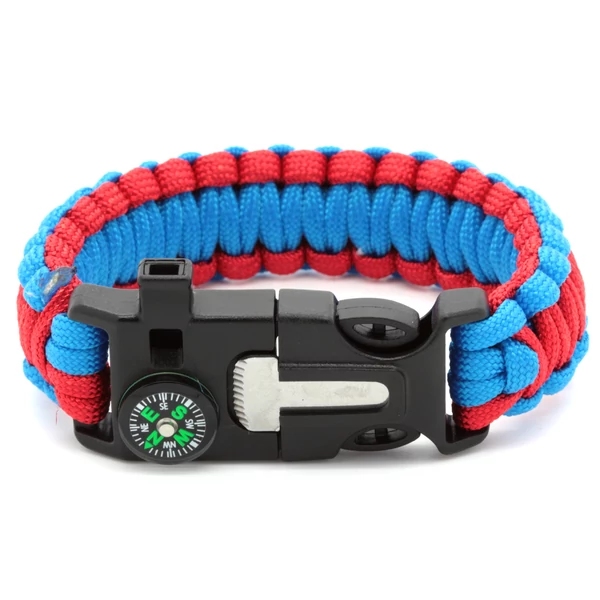 4 funkciós iránytűs paracord túlélő karkötő kovakő nélküli