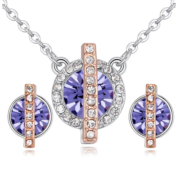 Vibrant Hope - lila - Swarovski kristályos ékszerszett