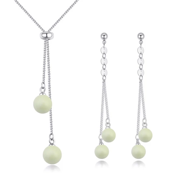 Gyöngyzuhogás -  Swarovski gyöngy szett - zöld
