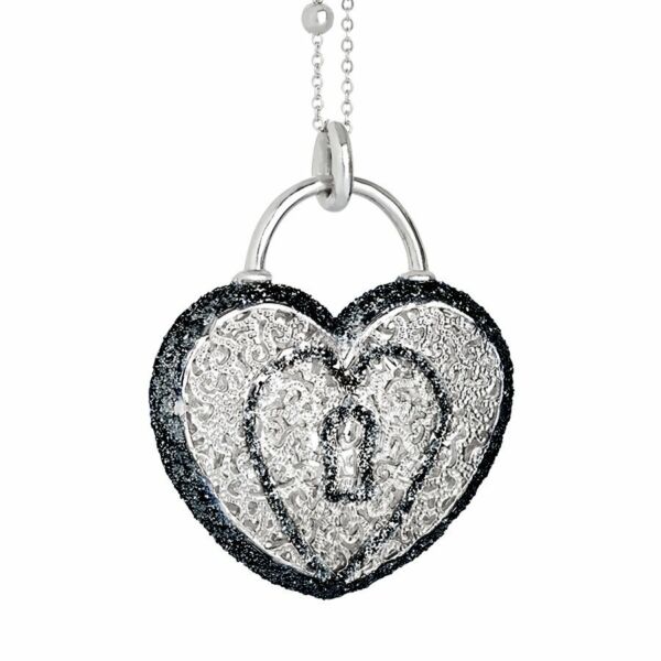 Boccadamo Jewels - bronz nyaklánc - Alissa - fekete -ezüst - szív-Valentin napra ajánljuk!