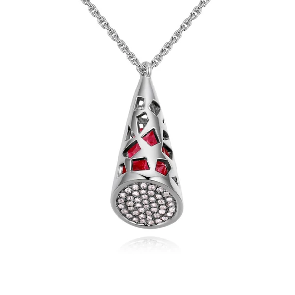 Tectum nyaklánc - piros-  Swarovski kristályos