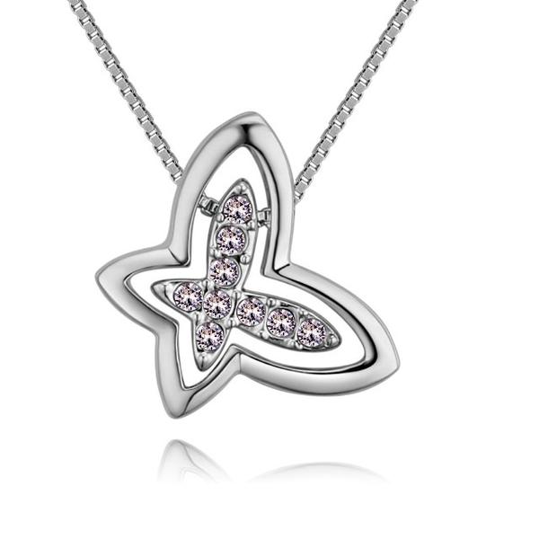 Pillangó a pillangóban- fehér- Swarovski kristályos nyaklánc