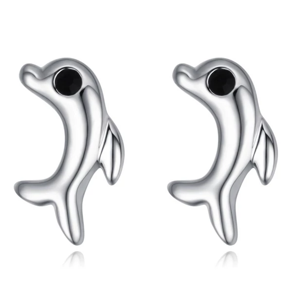 Dolphins - Swarovski kristályos fülbevaló - fekete