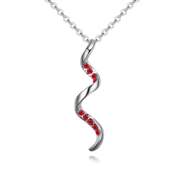 Spiralis - piros - Swarovski kristályos nyaklánc