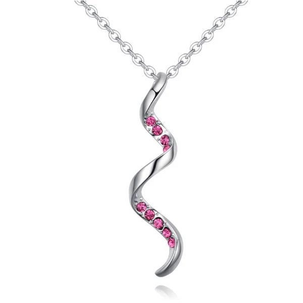 Spiralis - rózsaszín - Swarovski kristályos nyaklánc