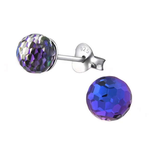 Amber - Swarovski kristályos fülbevaló - Heliotrope - lila