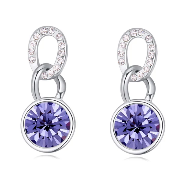Körök függő - lila- Swarovski kristályos fülbevaló