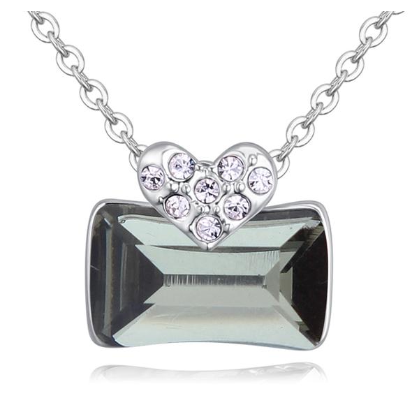 Ridikül- szürke- Swarovski kristályos nyaklánc