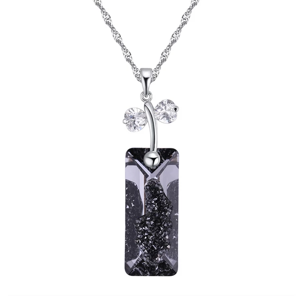 Kami - Swarovski kristályos nyaklánc - csillámos fekete