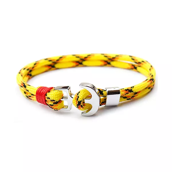 Anchorissime - Anchor horgony karkötő - piros dísz - dupla szálú sárga mintás kötéllel
