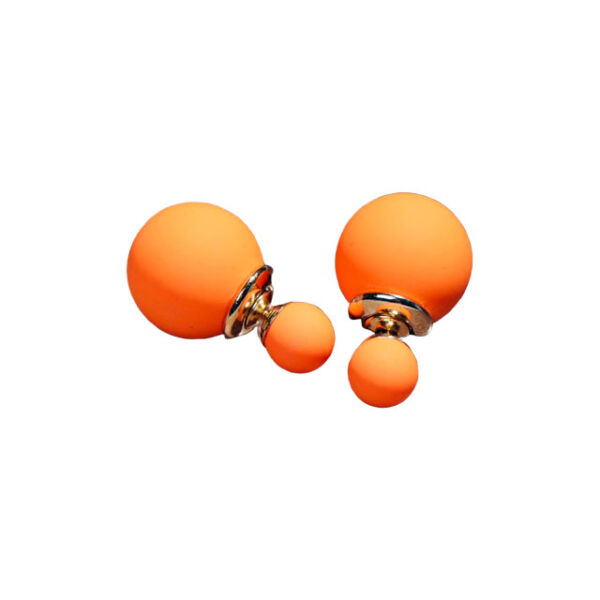 Dupla gyöngy fülbevaló - narancssárga