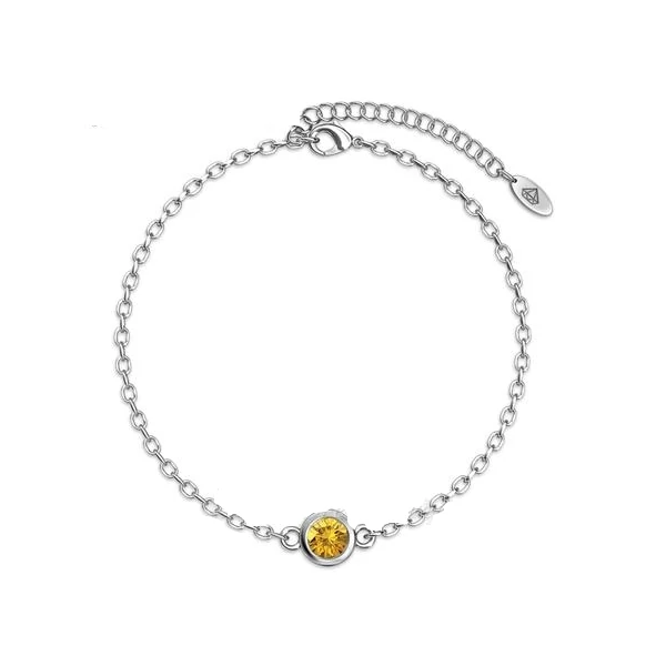November-Birth Stone-Swarovski kristályos karkötő - Citrine - sárga