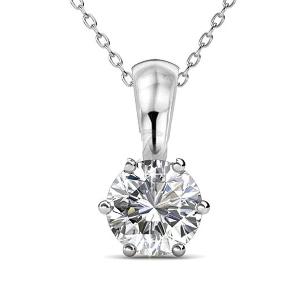 Április-Birth Stone Swarovski kristályos nyaklánc - Diamond - fehér