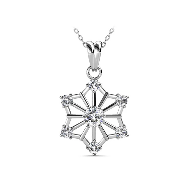 Hópihe - Swarovski kristályos  nyaklánc - fehér
