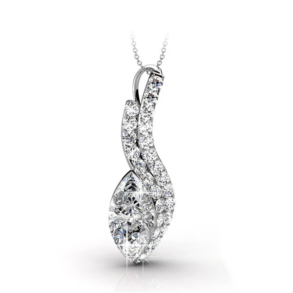 Dubai ragyogás - Swarovski kristályos  nyaklánc díszdobozban-fehér
