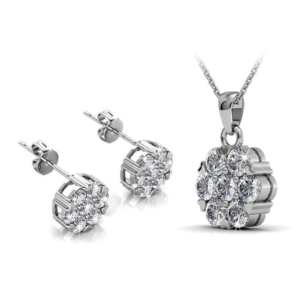 Jenni - Swarovski kristályos szett - fehér